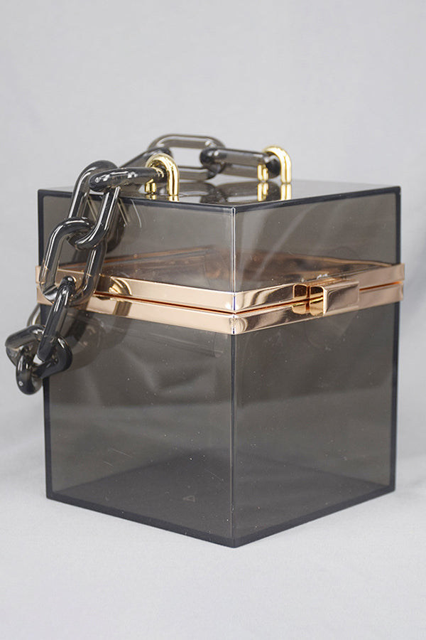 Acrylic Cube Chain Hand Bag