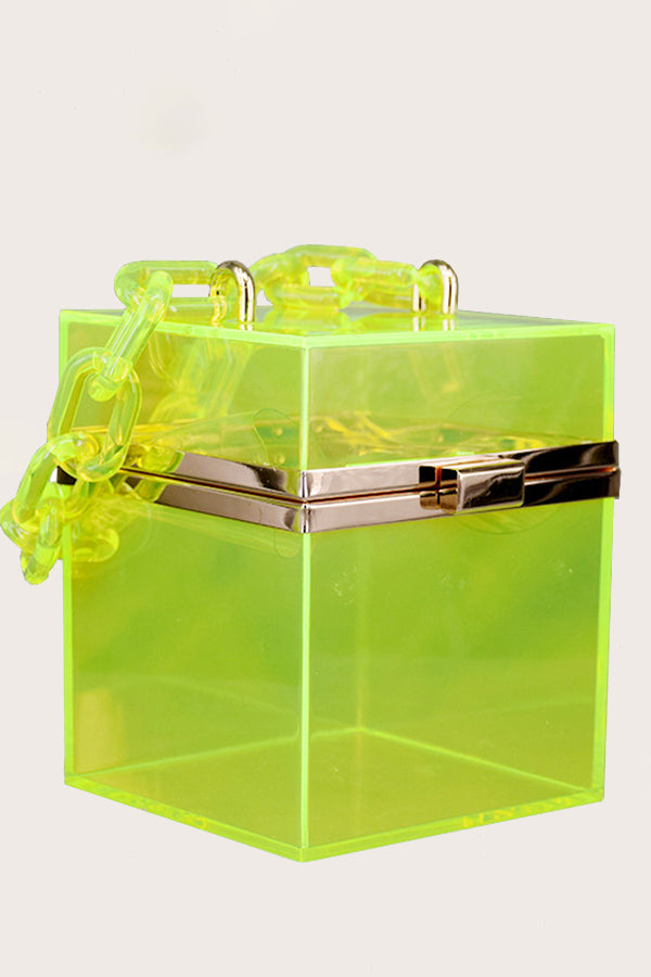 Acrylic Cube Chain Hand Bag
