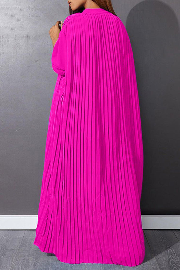 Casual Pleated Shirt Smock Dress 