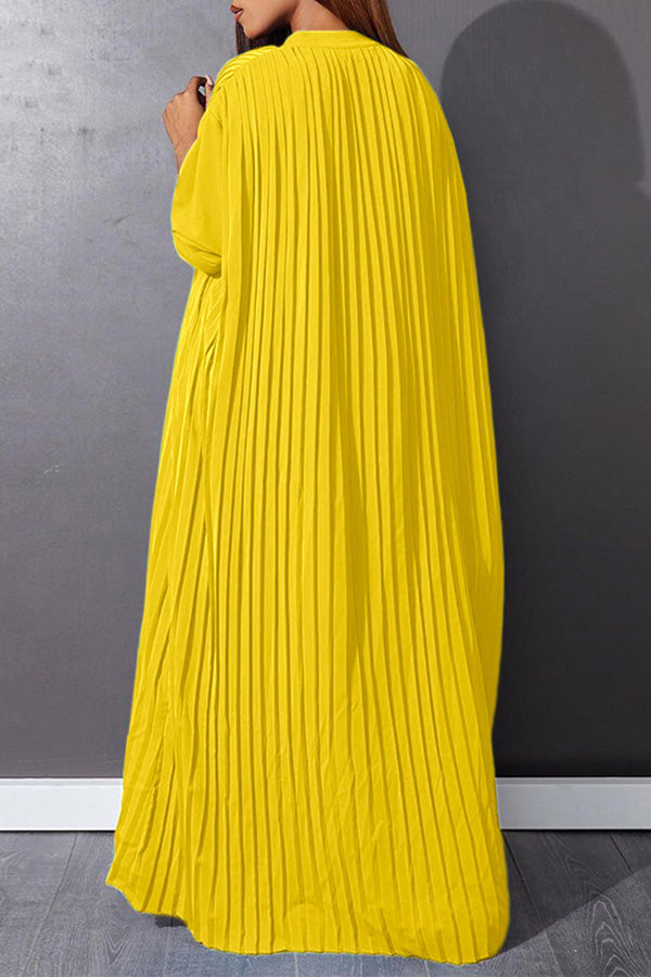 Casual Pleated Shirt Smock Dress 