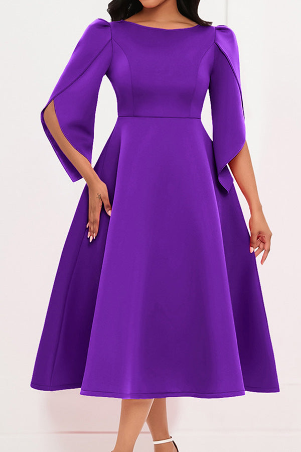 Asymmetrical Sleeve A-line Party Dress