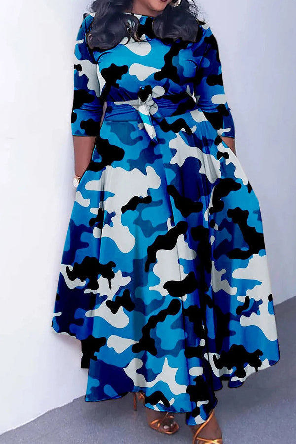 Stylish Camo Print Maxi Dress