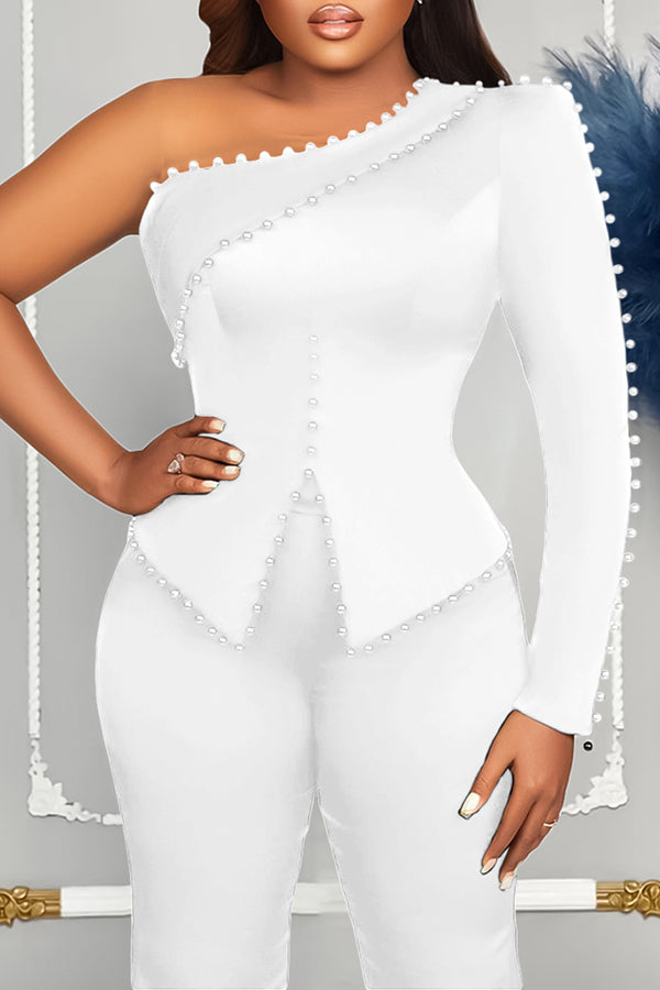 Elegant One Shoulder Top & Pants Set