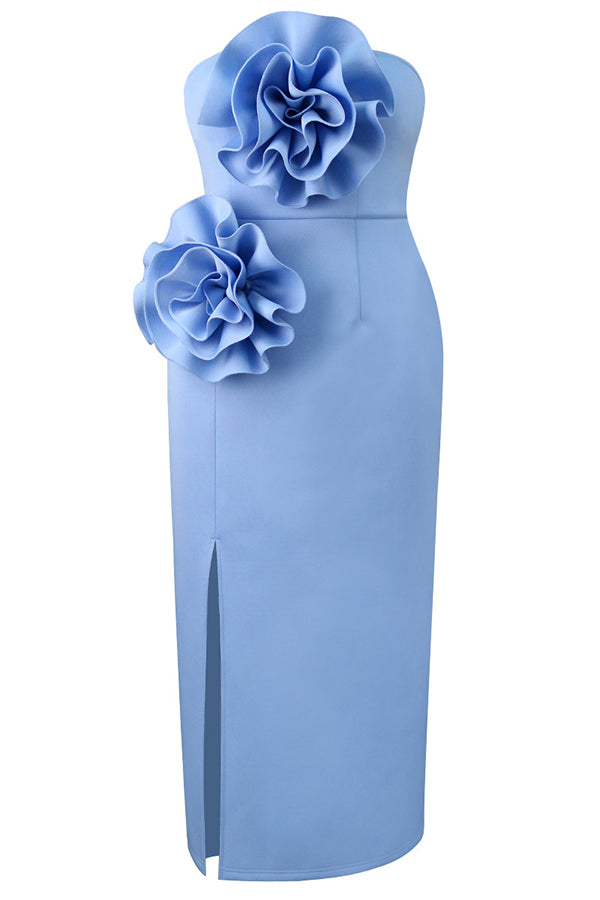 Elegant Flower Split Thigh Formal Dress