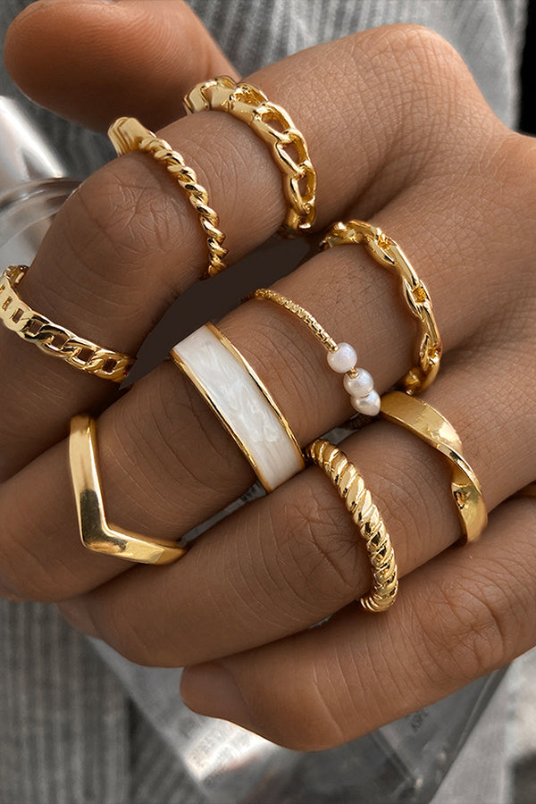10 Pieces Knuckle Chain Rings Set